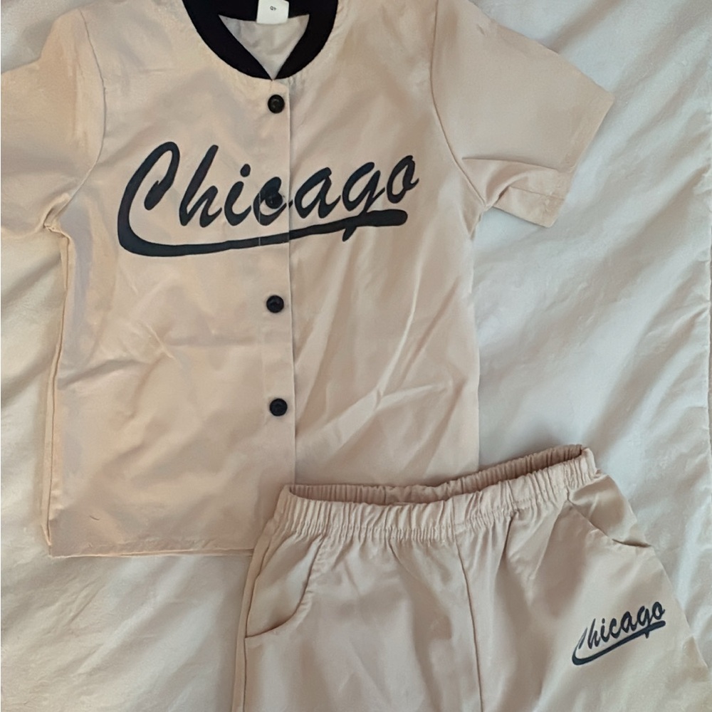 Chicago Kids Matching Set - Beige and Black